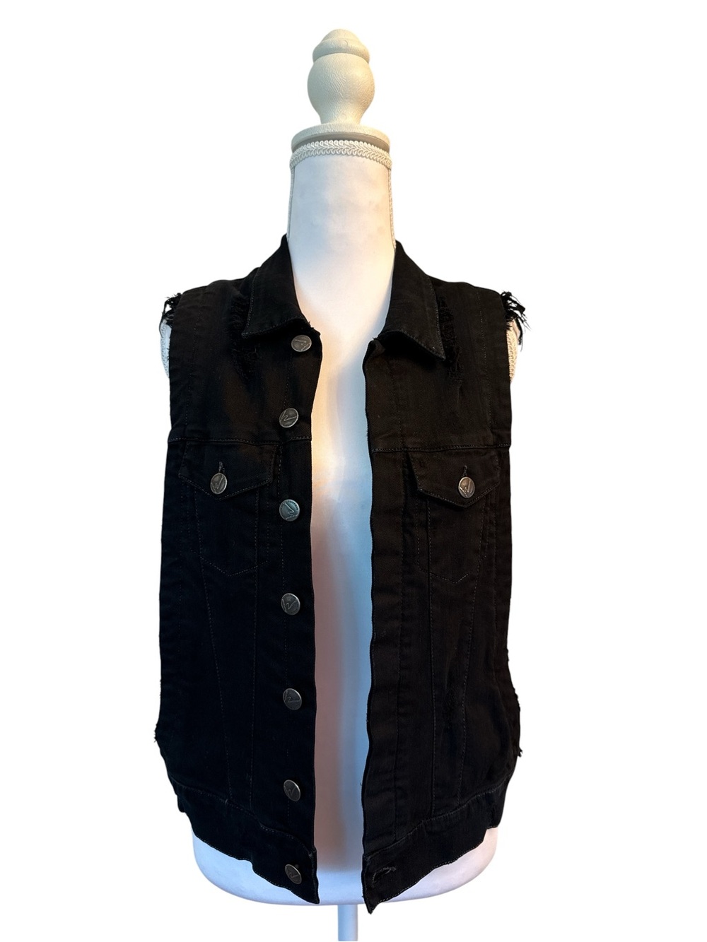 Citizens of Humanity Black Sleeveless Denim Vest Jacket - Women's